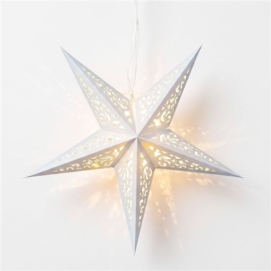 Solight LED vánoční hvězda, závěsná, časovač, 40cm, 15x LED, 2x AA