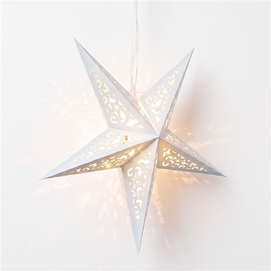 Solight LED vánoční hvězda, závěsná, časovač, 40cm, 15x LED, 2x AA