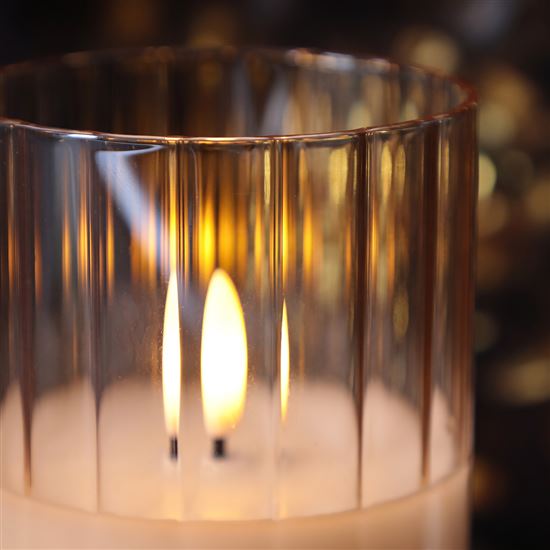 Solight set of 2x LED glass candles, timer, 7.5x10cm, 2x AA