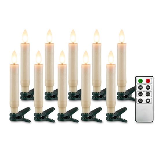 Solight set of LED candles for Christmas tree, 10x candle, remote control, timer, 1xAAA