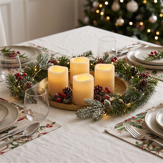 Solight set of 4 Christmas candles, 4.5x6cm, natural wax, 1xCR2032