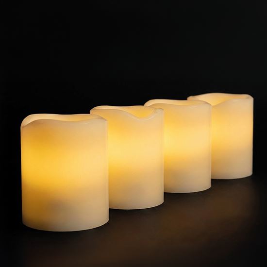 Solight set of 4 Christmas candles, 4.5x6cm, natural wax, 1xCR2032
