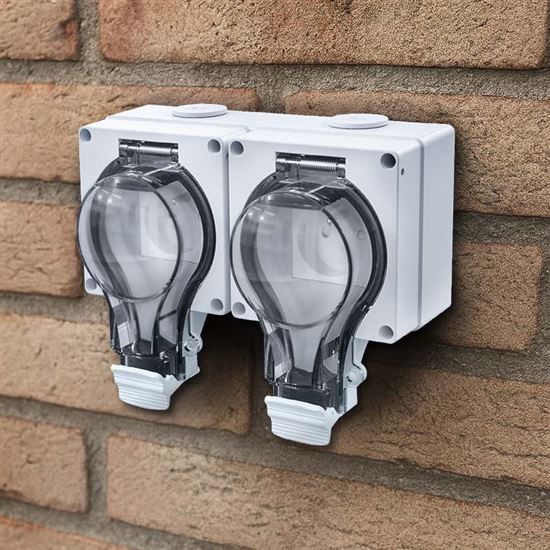 Solight dvojzásuvka IP66, vodotěsná a prachotěsná 