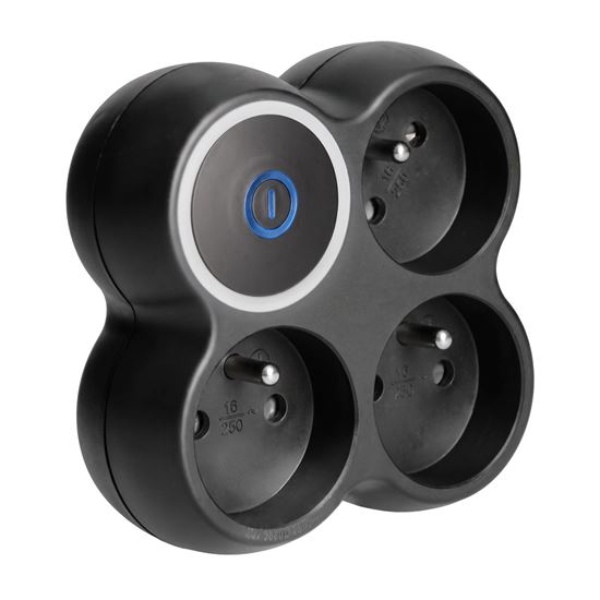 Solight adaptor 3x 15A, on-off switch, black