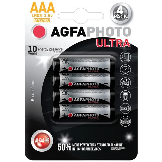 AgfaPhoto Ultra alkalická baterie LR03/AAA, 4ks
