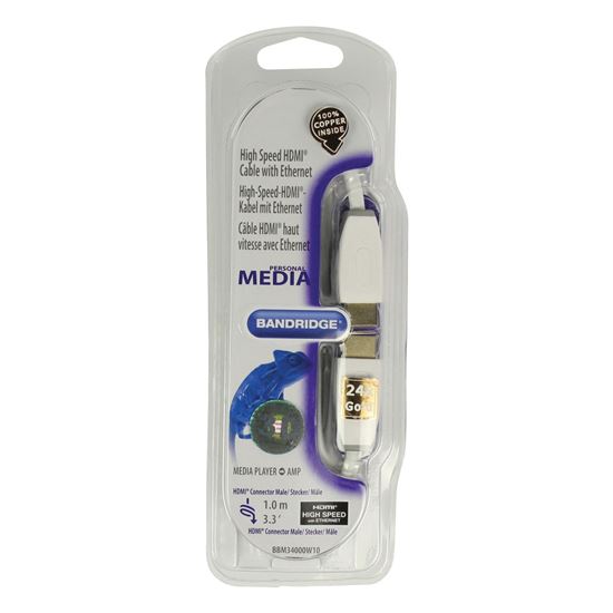 Bandridge Personal Media HDMI digitální kabel s Ethernetem, 1m, BBM34000W10
