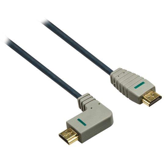 Bandridge HDMI digitální kabel s Ethernetem, pravý úhlový konektor, 2m, BVL1412