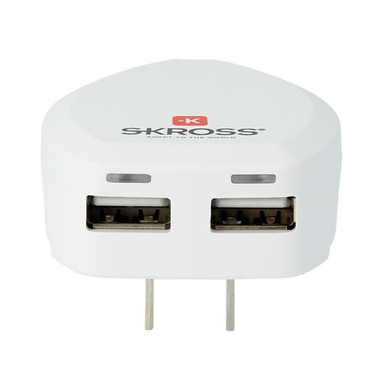 SKROSS USB nabíjecí adaptér pro USA, 2400mA, 2x USB výstup