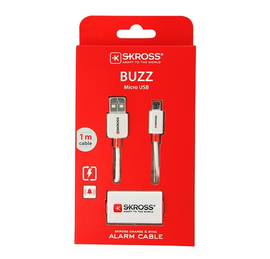 SKROSS alarm USB kabel SKROSS BUZZ Micro USB, akustické upozornění, délka 1m