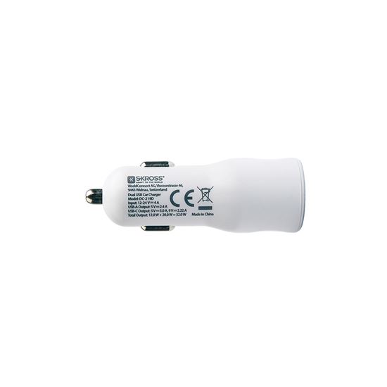 SKROSS USB A+C Dual Car Charger,  20W PD
