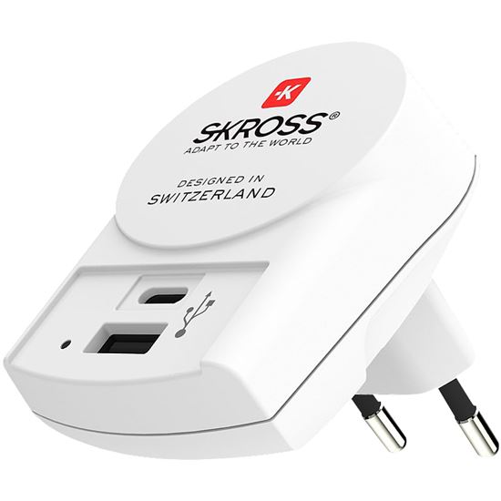 SKROSS USB A+C nabíjecí adaptér EU, 27W, typ C