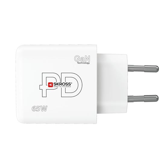 SKROSS USB A+C nabíjecí adaptér Power charger 65W GaN EU, Power Delivery, typ C