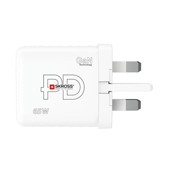 SKROSS USB A+C nabíjecí adaptér Power charger 65W GaN UK, Power Delivery, typ G