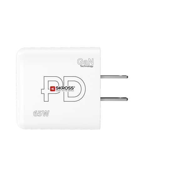 SKROSS USB A+C nabíjecí adaptér Power charger 65W GaN US, Power Delivery, typ A