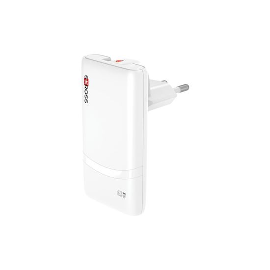 SKROSS USB A+C nabíječka Multihead charger 65W EU+UK+US, typ C+G+A