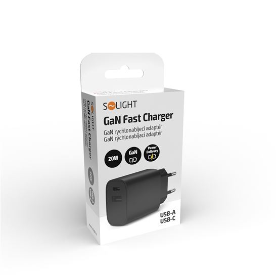 Solight 20W USB-A + USB-C Fast Charger