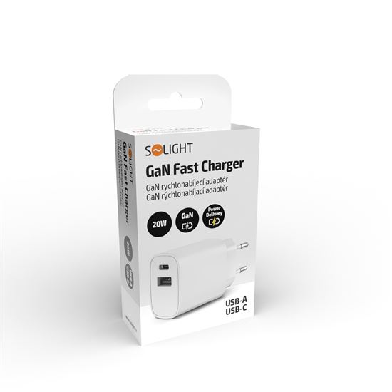 Solight USB-A + USB-C Fast Charger 20W