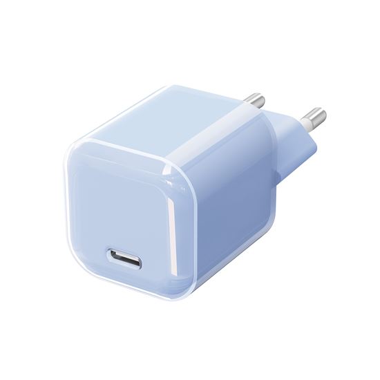 Solight 33W GaN fast charge USB-C adaptér, modrý
