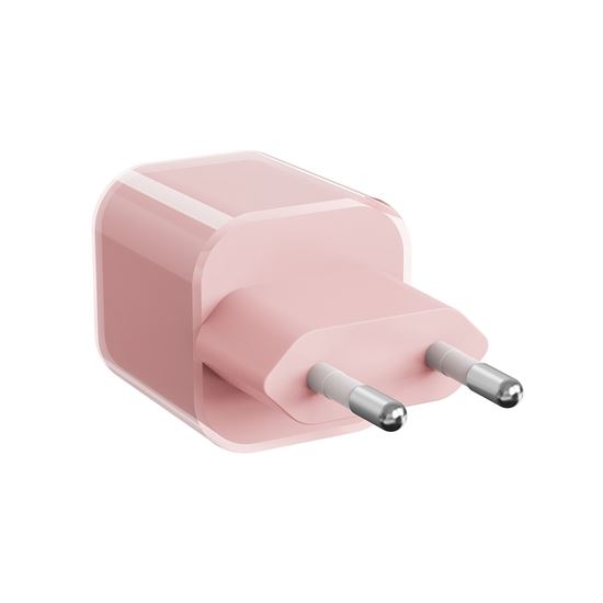 Solight 33W GaN fast charge USB-C adaptér, růžový