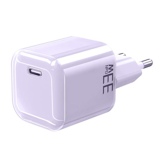 Solight 33W GaN fast charge USB-C adaptér, fialový