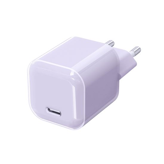 Solight 33W GaN fast charge USB-C adaptér, fialový
