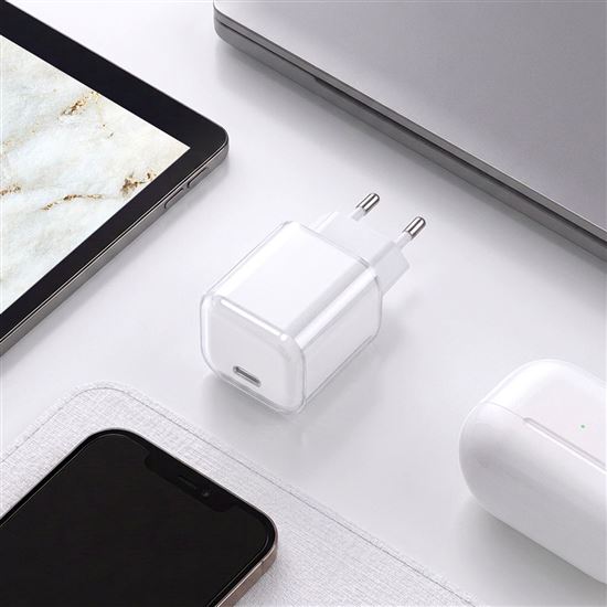 Solight 33W GaN fast charge USB-C adaptér, bílý