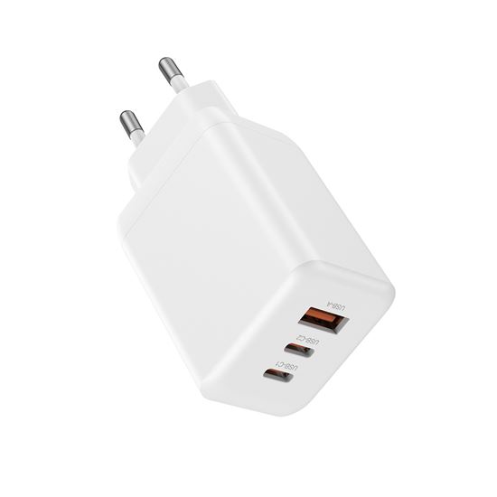 Solight 65W GaN fast charge USB-A + 2x USB-C adaptér
