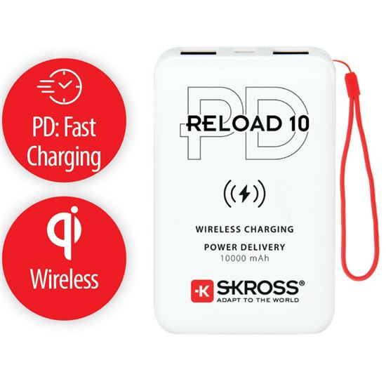 SKROSS powerbank Reload 10 Wireless Qi PD, 10 000mAh, USB A+C