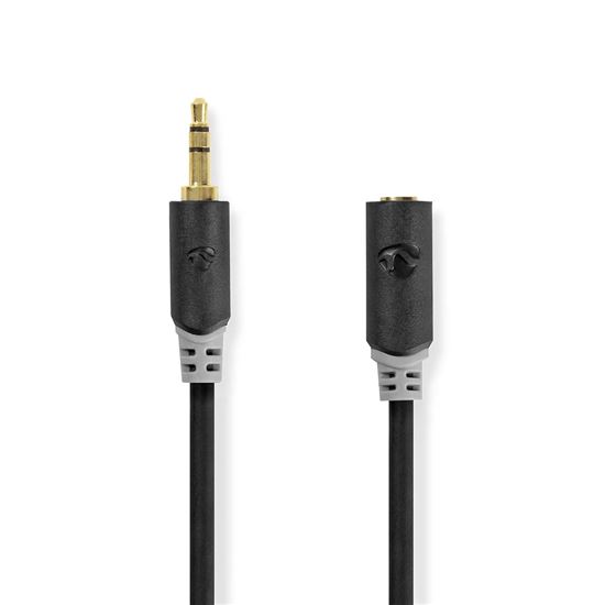 Nedis stereo audio kabel, 3,5mm konektor - 3,5mm zásuvka, pozlacené, 2m