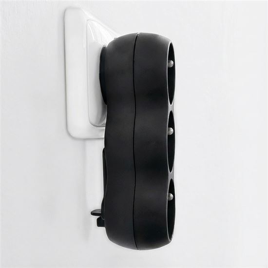 Solight adaptor with support, 3 x 10A, matte black