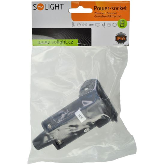 Solight zásuvka gumová, do vlhka a prachu, přímá, IP65, černá