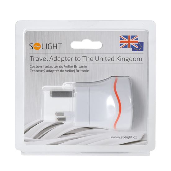 Solight cestovní adaptér pro použití ve Velké Británii, typ G