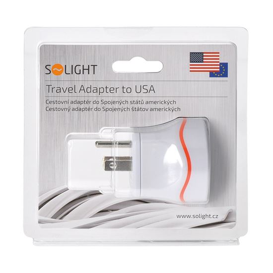 Solight cestovní adaptér pro použití ve Spojených státech, typ B