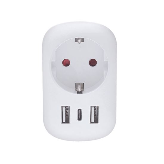 Solight travel adapter with USB A+C 20W PD for The United Kingdom, type G