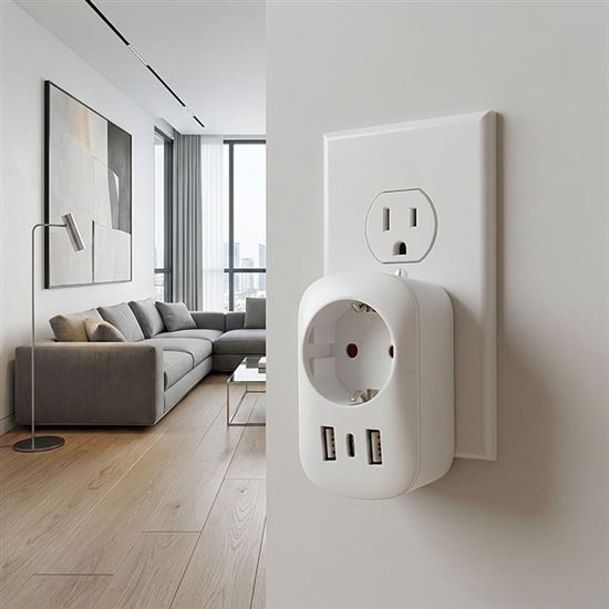 Solight travel adapter with USB A+C 20W PD for The United Kingdom, type G