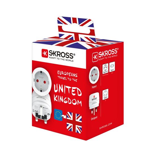 SKROSS cestovní adaptér UK pro použití ve Velké Británii, typ G