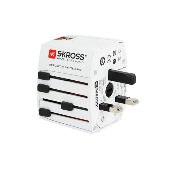 SKROSS cestovní adaptér MUV USB, 2x USB-A, univerzální pro 150 zemí