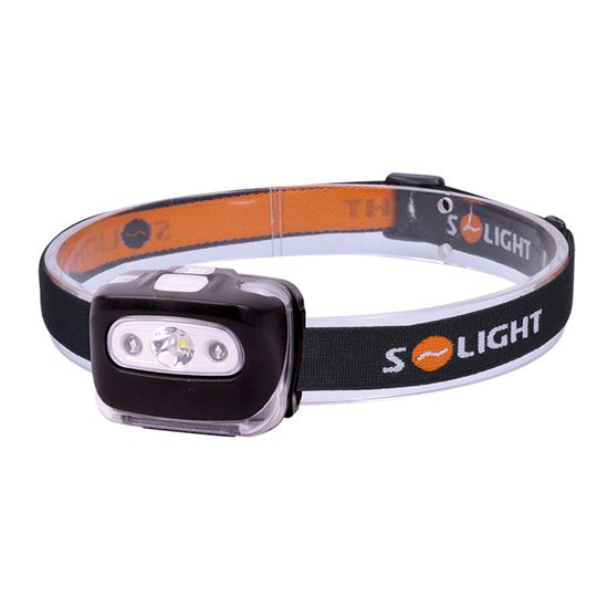 Solight LED čelová svítilna, 3W + červené světlo, 3x AAA