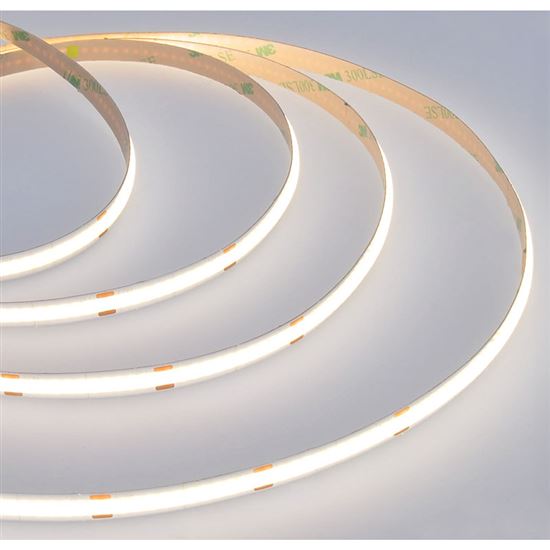 Solight LED COB pásek, 5m, 7W/m, 500lm/m,  neutrální bílá, USB napájení, vypínač, 8mm