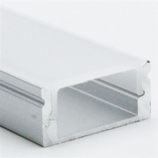 Solight aluminium profile for LED strips 1, 17x8mm, milky diffuser, 1m