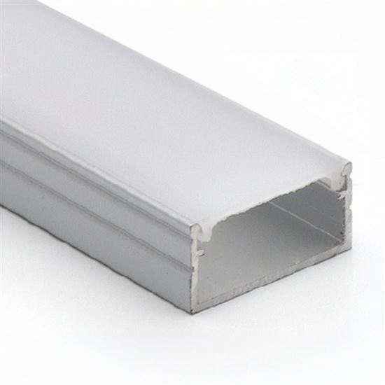 Solight aluminium profile for LED strips 2, 18x9mm, milky diffuser, 1m