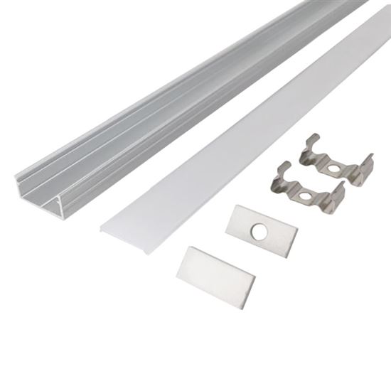 Solight aluminium profile for LED strips 2, 18x9mm, milky diffuser, 1m