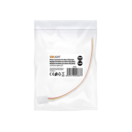 Solight power connector for 8mm LED strips, 3-pin with 15cm wire