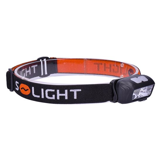 Solight LED čelová nabíjecí svítilna, 150 + 100lm, bílé a červené světlo, Li-Ion