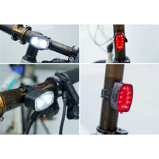 Solight set nabíjecích cyklo svítilen, 160lm přední, zadní červená, Li-Ion, USB