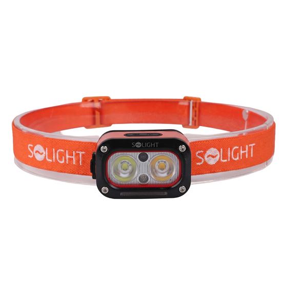 Solight LED head rechargeable flashlight, 250lm, warm+cool light, Li-Ion