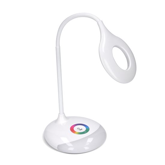 Solight LED stolní lampička nabíjecí, 5W, RGB podsvícení, stmívatelná, USB napájení