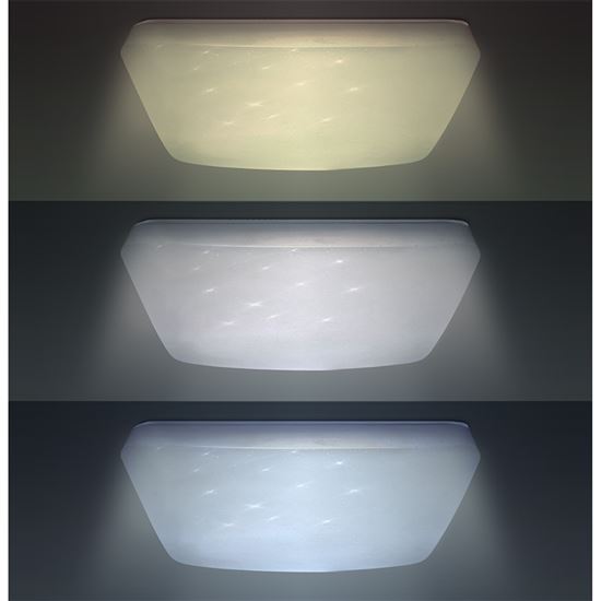 Solight LED stropní světlo Star, čtvercové, 24W,1440lm, dálkové ovládání, 37cm
