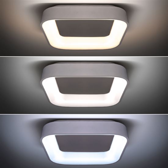 Solight LED stropní světlo čtvercové Treviso, 48W, 2880lm, stmívatelné, dálkové ovládání, bílá