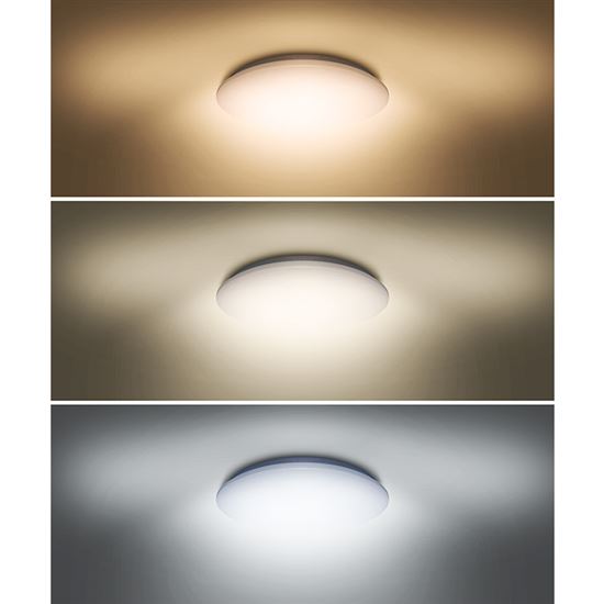 Solight LED stropní světlo Plain, 3CCT, 24W, 1920lm, 3000K, 4000K, 6000K, kulaté, 38cm